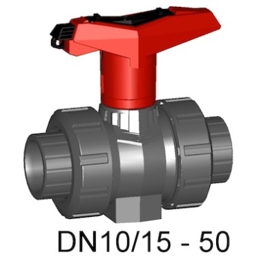 瑞士+GF+ 546型球閥，日標PVC-U手動球閥, 帶可鎖定手柄